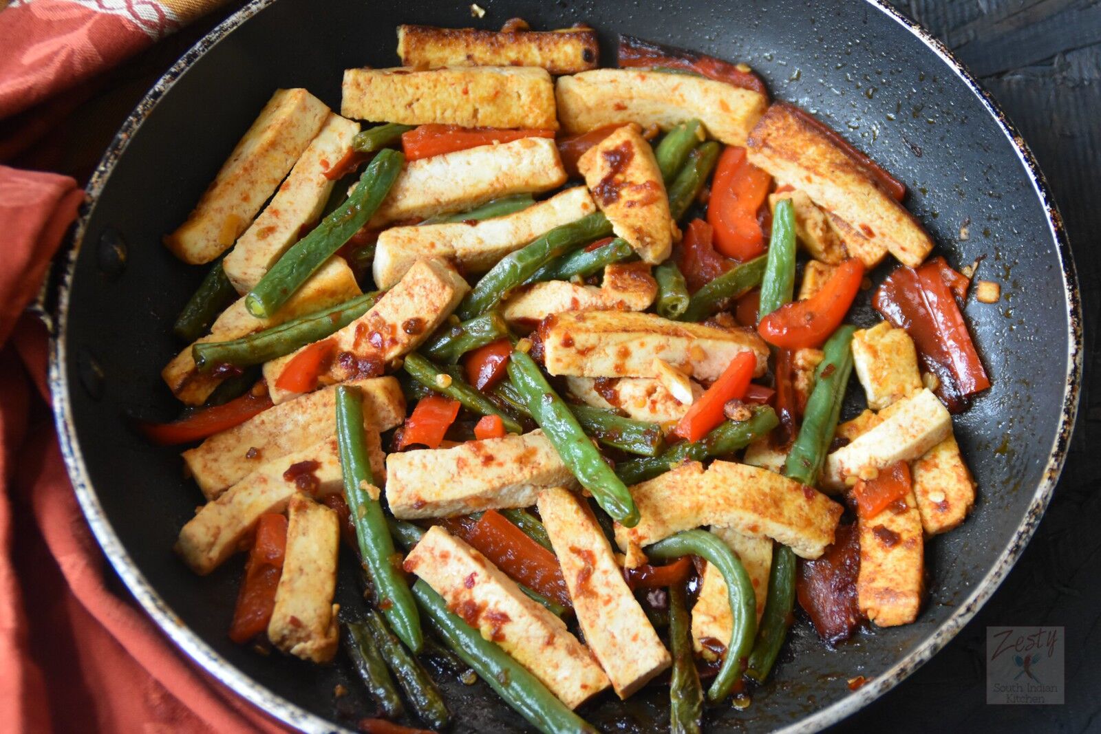Fiery Tofu Stir Fry - Zesty South Indian Kitchen