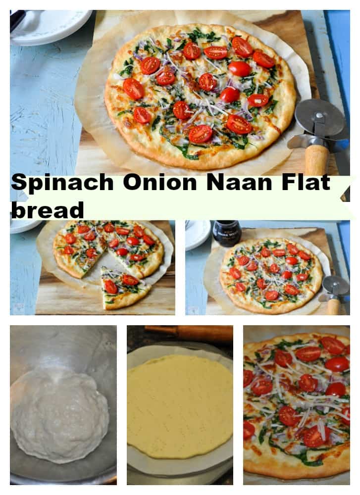 Spinach Onion Naan Flatbread - Zesty South Indian Kitchen