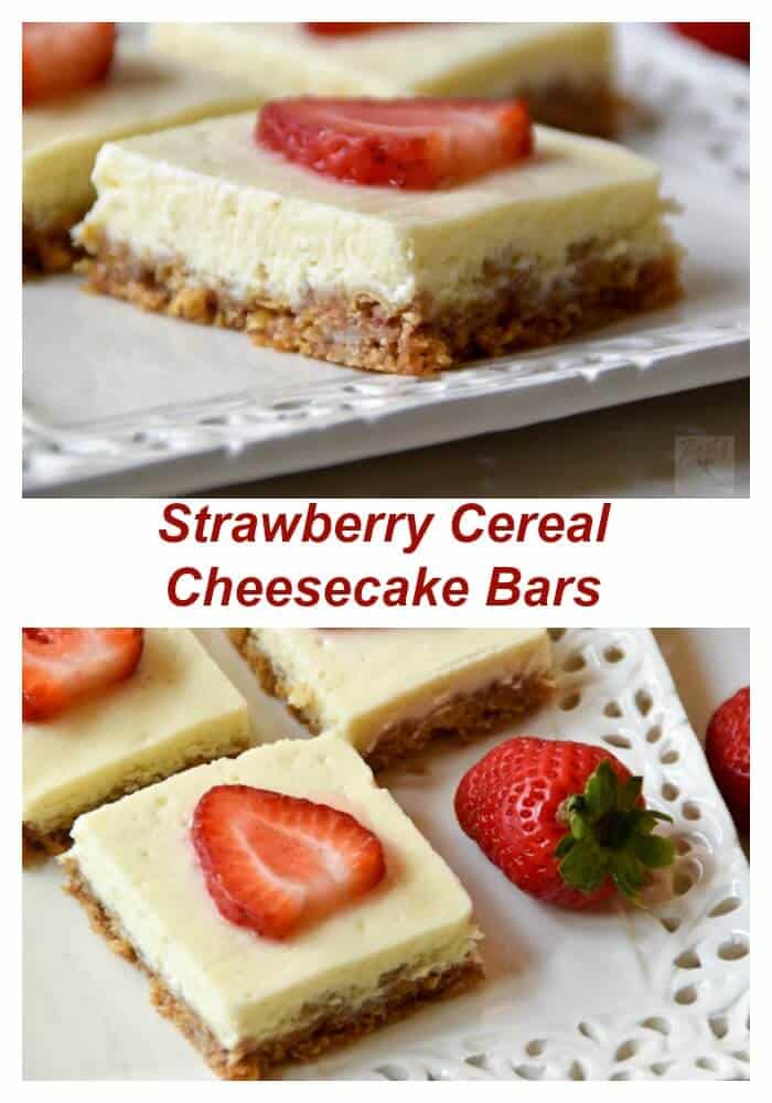 Strawberry Cereal Cheesecake Bars - Zesty South Indian Kitchen