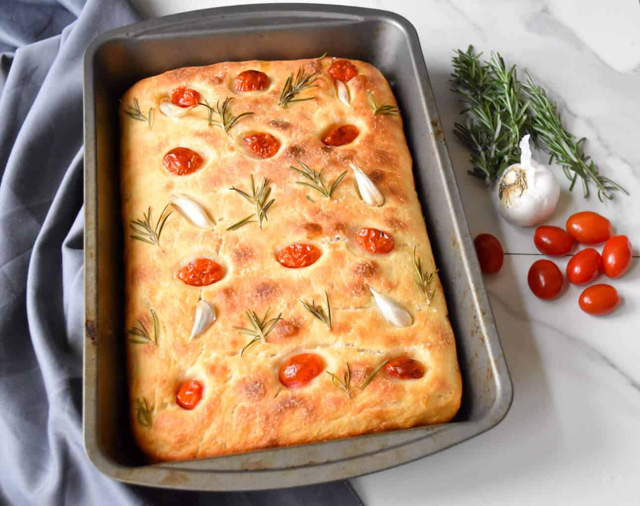 No-Knead Sourdough Focaccia - Zesty South Indian Kitchen