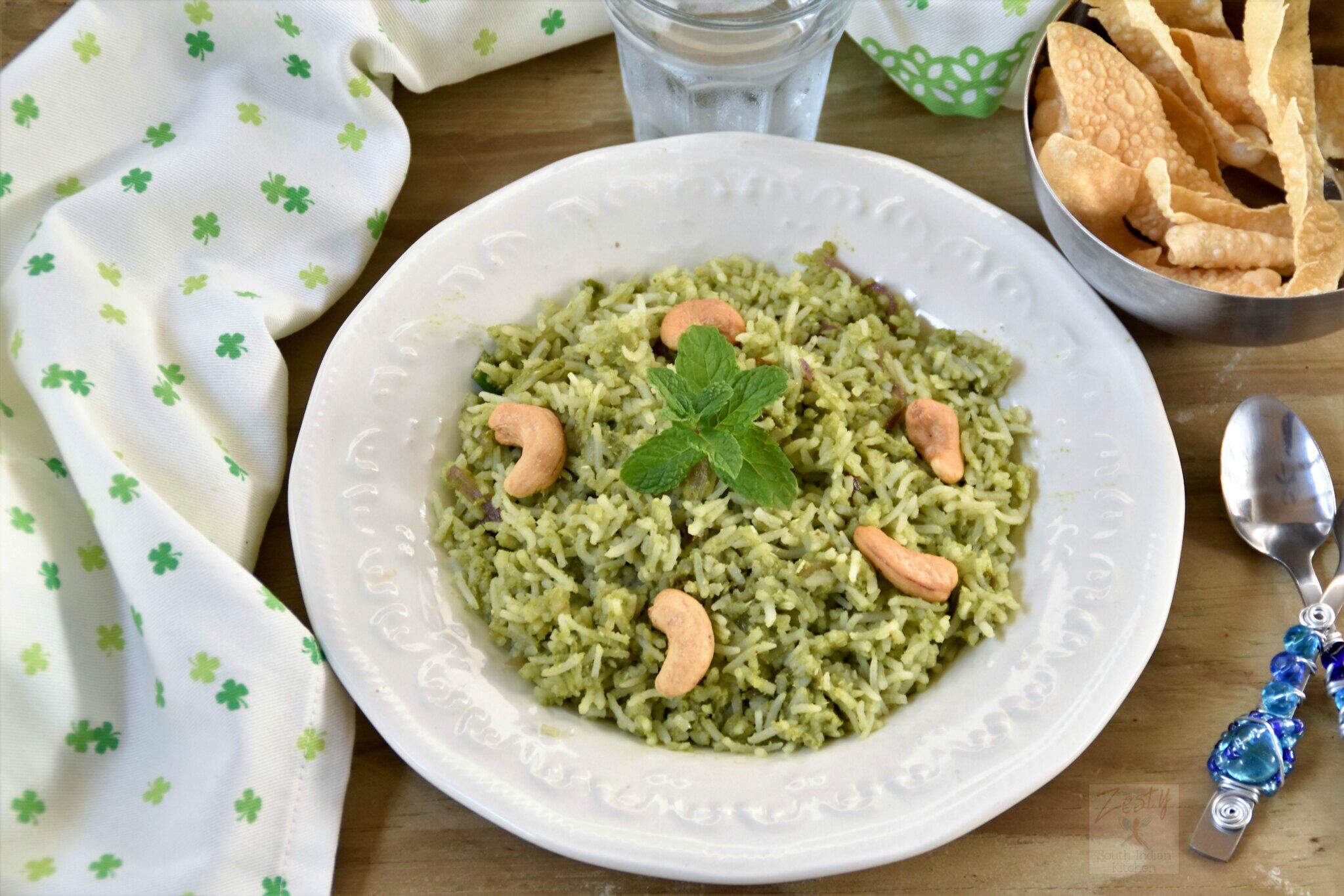 Mint Coriander Spice Pulao Recipe