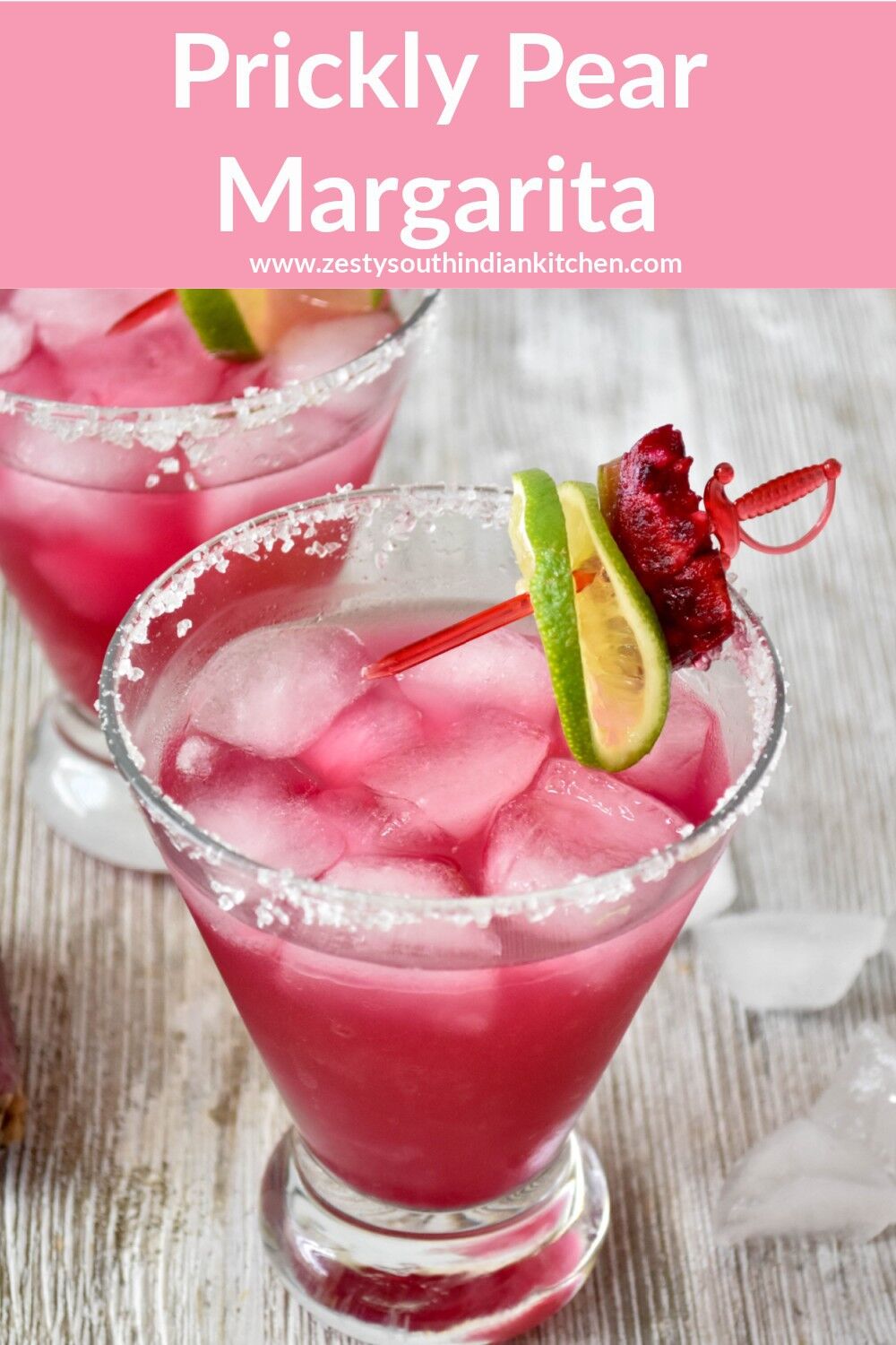 Prickly Pear Margarita - Zesty South Indian Kitchen
