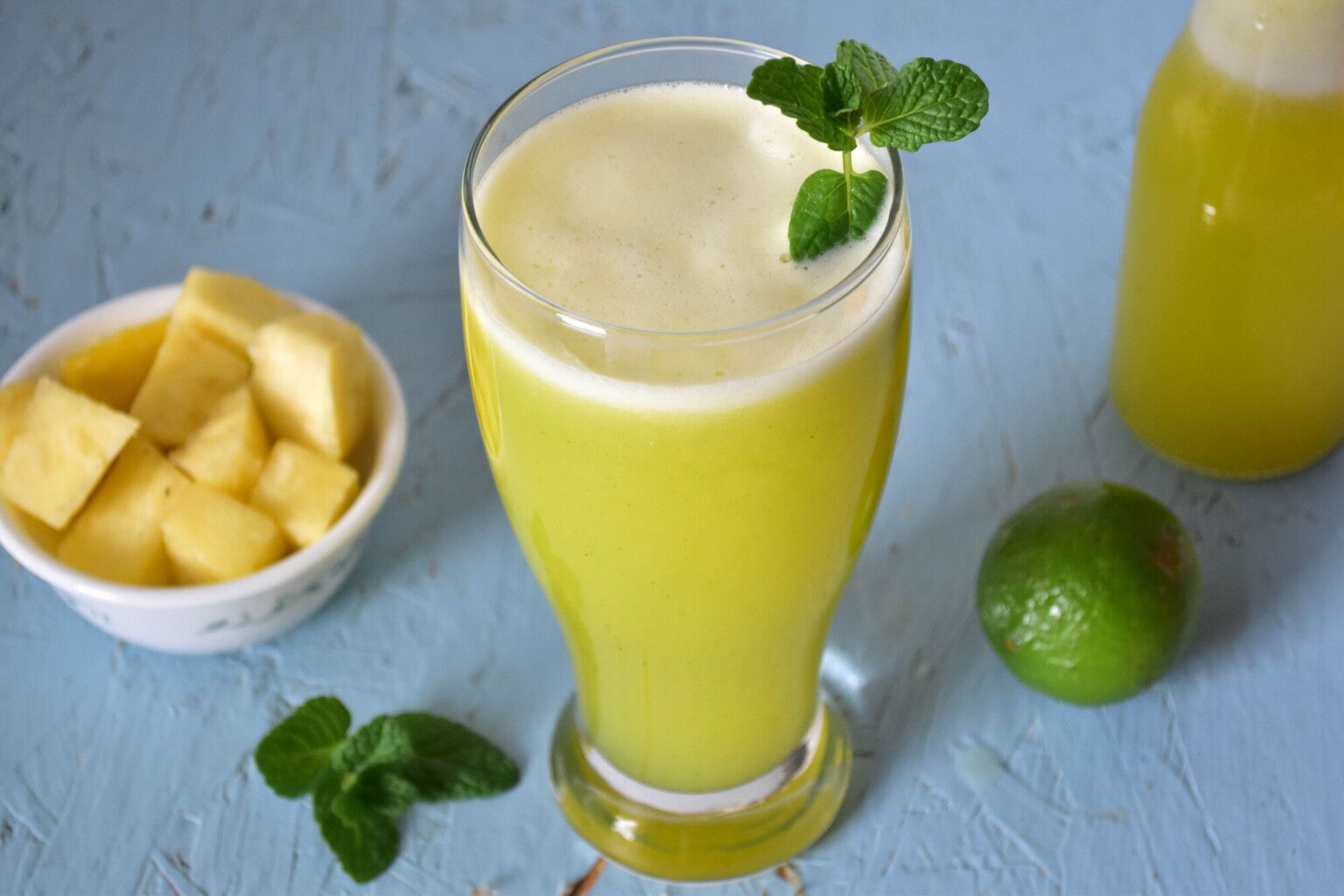 Pineapple mint agua fresca - Zesty South Indian Kitchen
